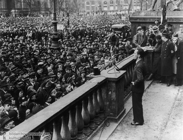 Joseph Goebbels ruft zum Boykott jüdischer Geschäfte auf (1. April 1933)